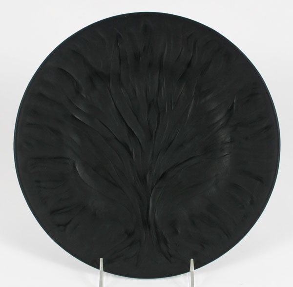 Appraisal: Lalique opaque black glass plate with central tree design engraved