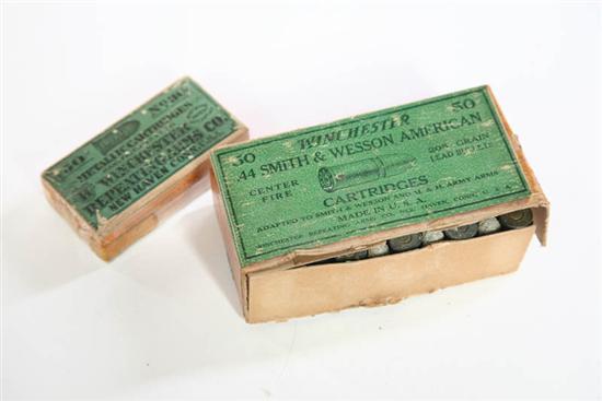 Appraisal: TWO BOXES OF AMMUNITION Winchester Fifty short cartridges and fifty