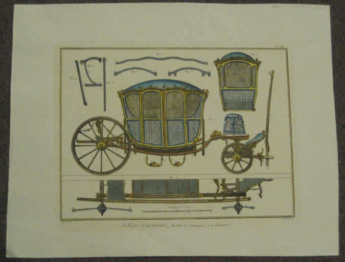 Appraisal: BENARD SELLIER-CAROSSIER five hand colored engravings depicting various parts of