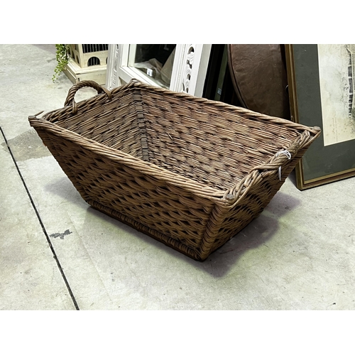 Appraisal: Antique French cane basket approx cmW x cmD