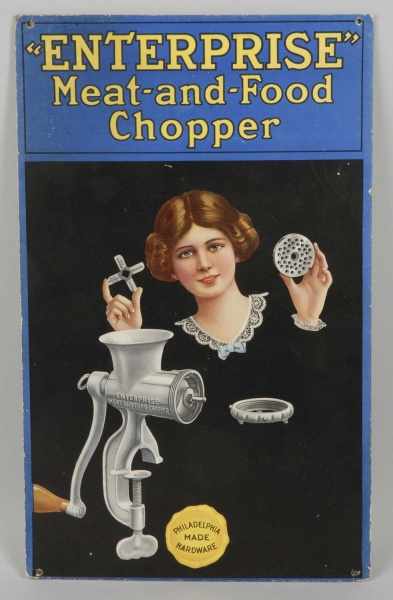 Appraisal: Cardboard Enterprise Meat Food Chopper Poster Description Depicts a woman