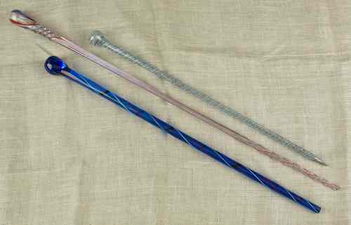 Appraisal: Three Venetian art glass parade canes Provenance the Collection of