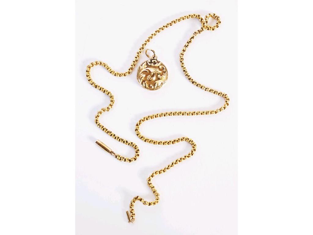 Appraisal: ct GOLD FANCY BELCHER PATTERN NECKLACE with cylindrical form clasp