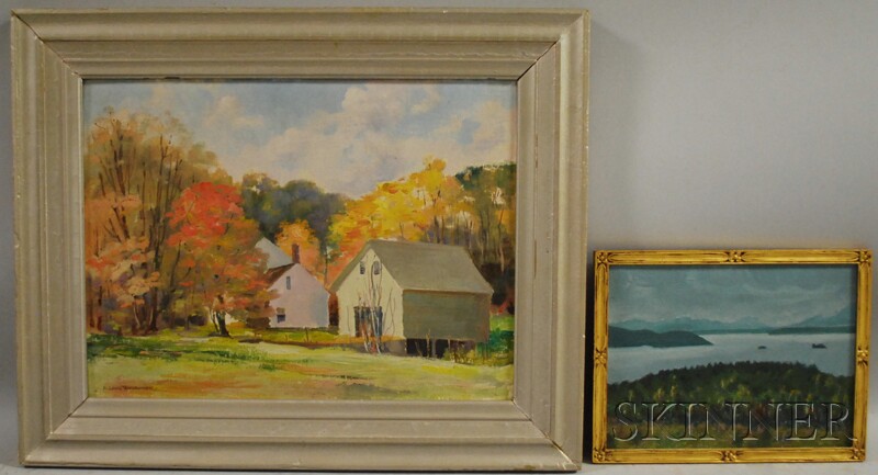 Appraisal: Two New England Autumn Views E Louis Vuilleumier American th