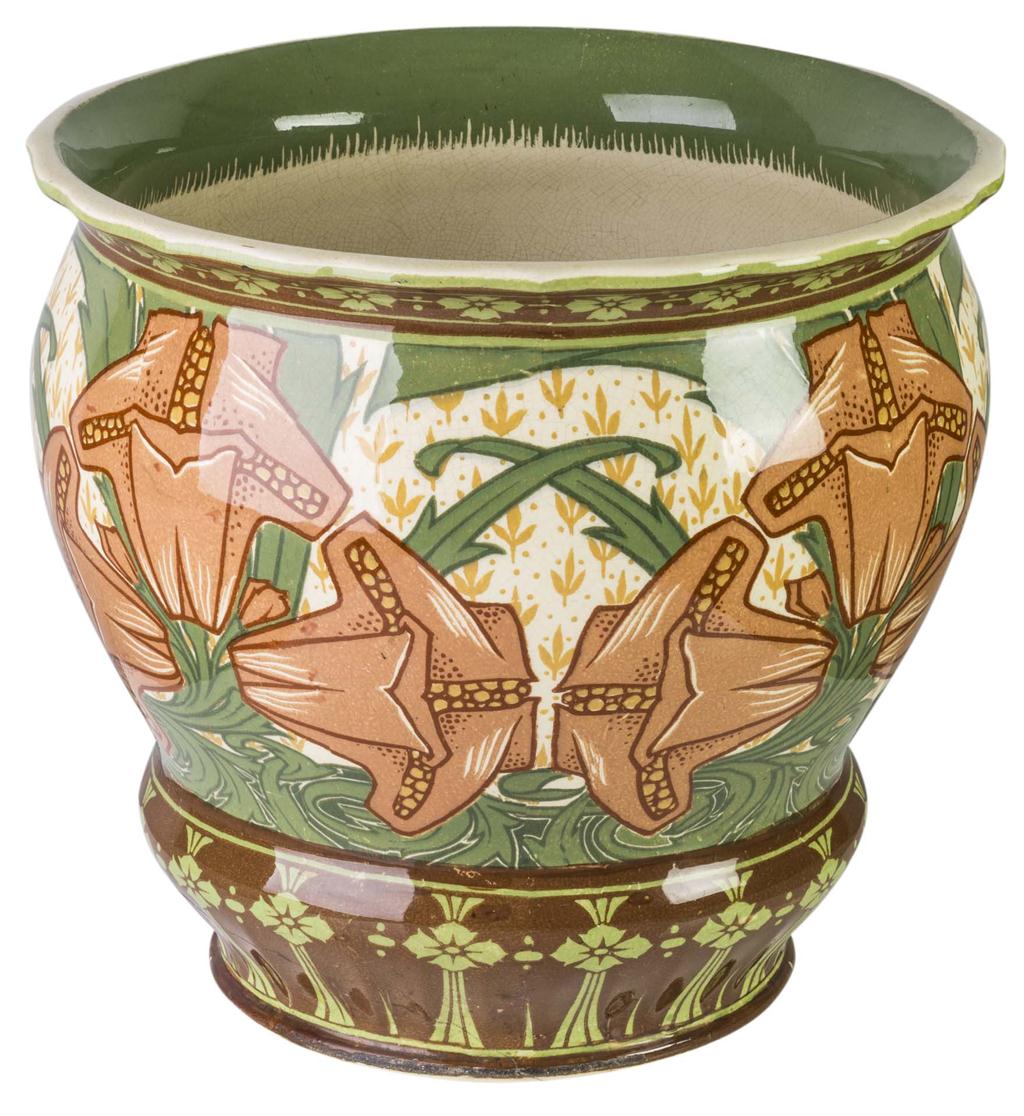 Appraisal: MINTONS LTD LARGE 'SECESSIONIST' JARDINIERE CIRCA decorated with stylised lilies