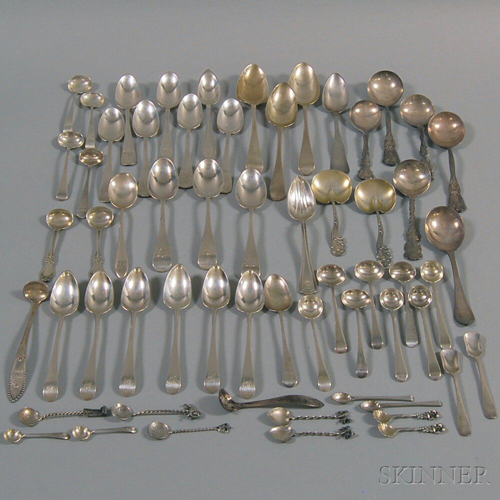 Appraisal: Group of Sterling Silver Spoons assorted types and patterns various