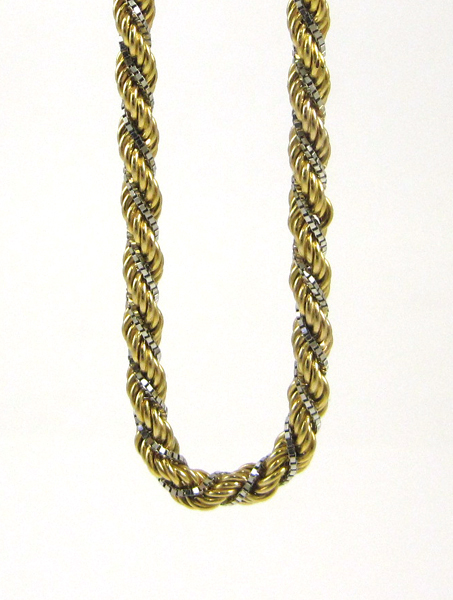 Appraisal: FOURTEEN KARAT GOLD CHAIN NECKLACE with a yellow gold rope