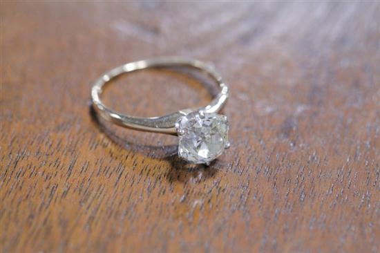 Appraisal: OLD MINE CUT SOLITAIRE RING K yellow gold tested and