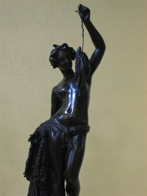 Appraisal: BRONZE FIGURE OF A FISHER WOMAN signed 'J Pradier' James