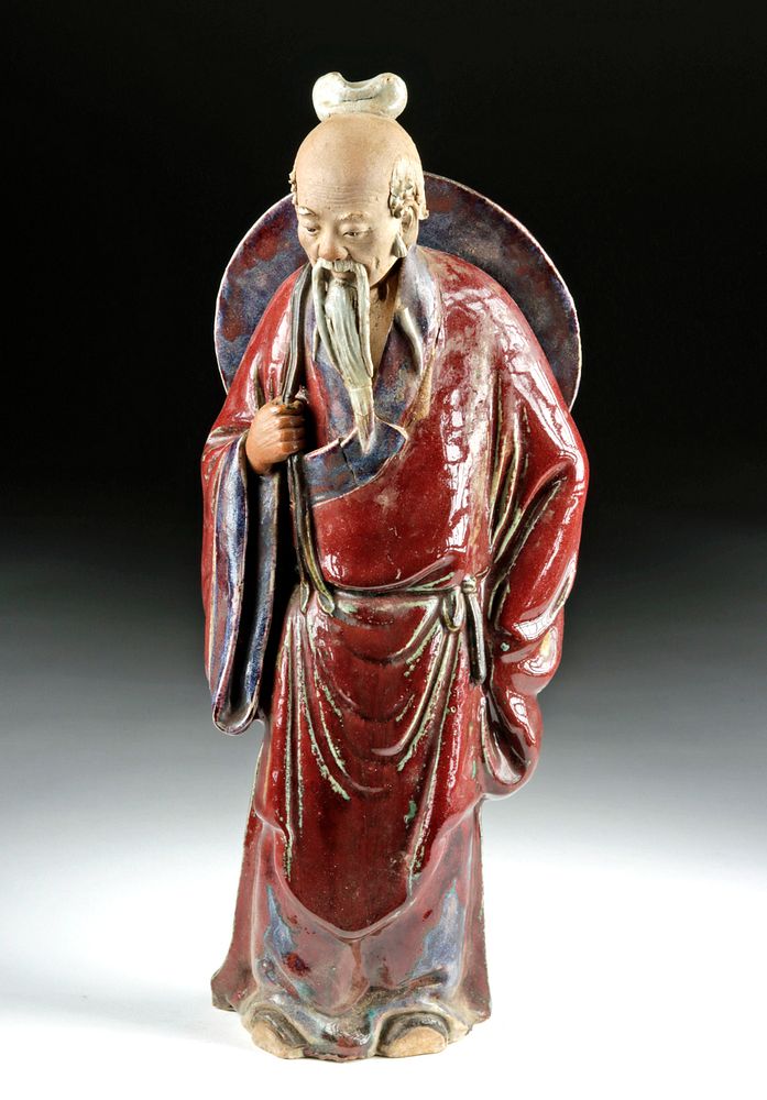 Appraisal: th C Chinese Qing Dynasty Glazed Terracotta Figure East Asia