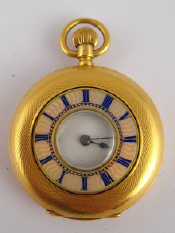 Appraisal: An carat gold hunter pocket watch with enamel chapter ring