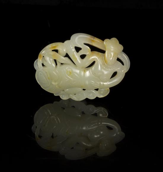 Appraisal: Sale Lot A Carved Jade Toggle of an Apsara of