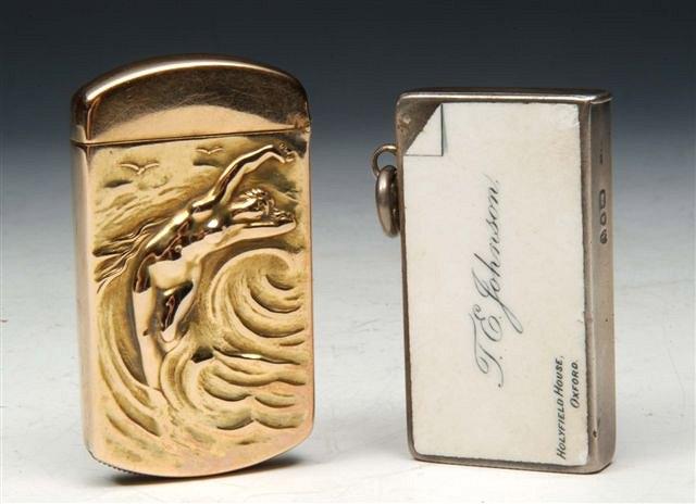 Appraisal: A VICTORIAN SILVER AND ENAMELLED VESTA CASE enamelled with a