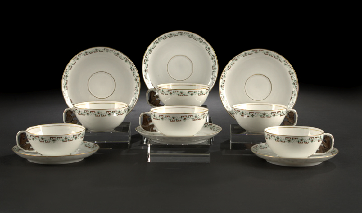 Appraisal: Rare Set of Six Russian Porcelain Tea Cups and Saucers