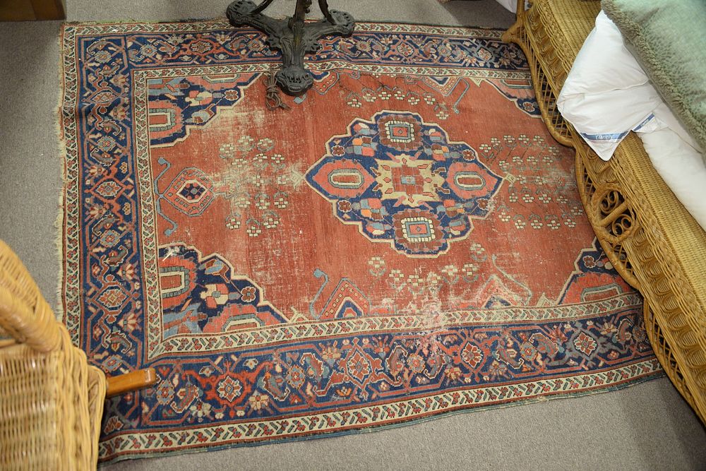 Appraisal: Oriental Area Rug ' x ' with wear Provenance The