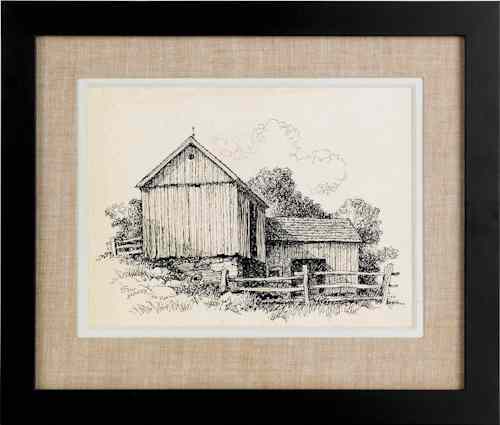 Appraisal: Eric Sloane American - pen and ink drawing of a