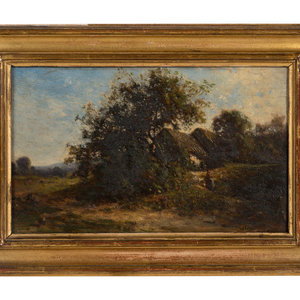 Appraisal: Jean Alexis Achard French - Landscape oil on panel signed