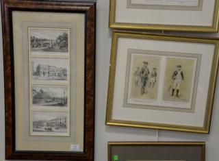 Appraisal: Seven framed lithographs and prints to include a set of