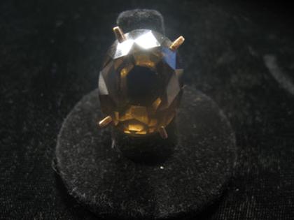 Appraisal: karat yellow gold and smokey quartz ring th century Set