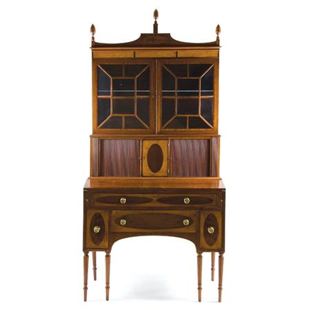 Appraisal: Federal Inlaid Mahogany Secretary Bookcase Estimate -