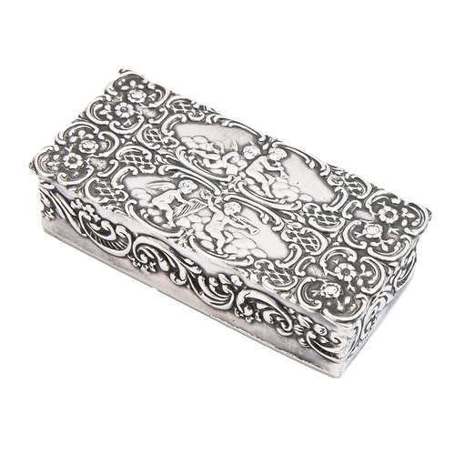 Appraisal: An Elizabeth II silver snuff box die stamped with flowers