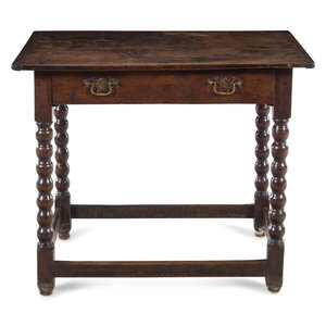 Appraisal: A William and Mary Oak Table Late th Century Height