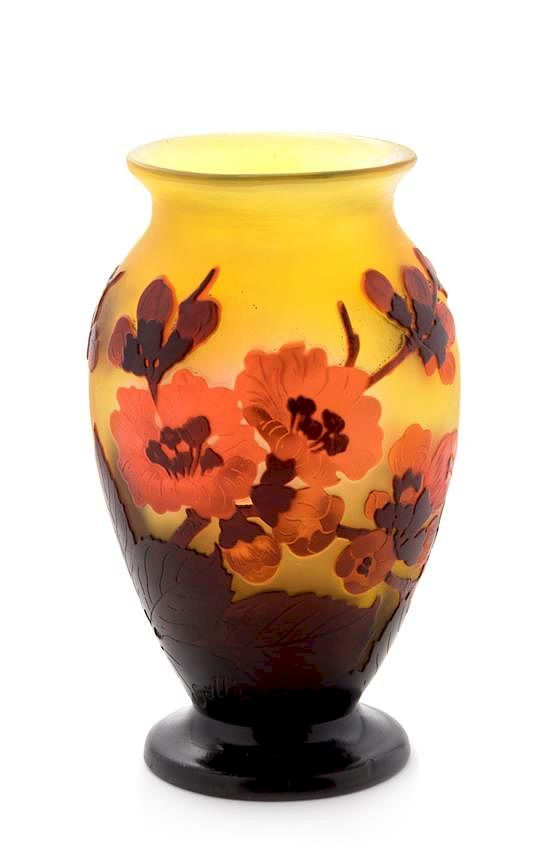 Appraisal: Emile Galle French - Cameo Vase Emile Galle French -