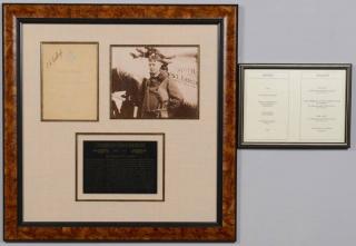 Appraisal: Charles Lindbergh Signed Menu Captain Charles Lindbergh May autographed menu