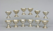 Appraisal: Twelve Sterling Silver Desert Cups Set of twelve footed desert