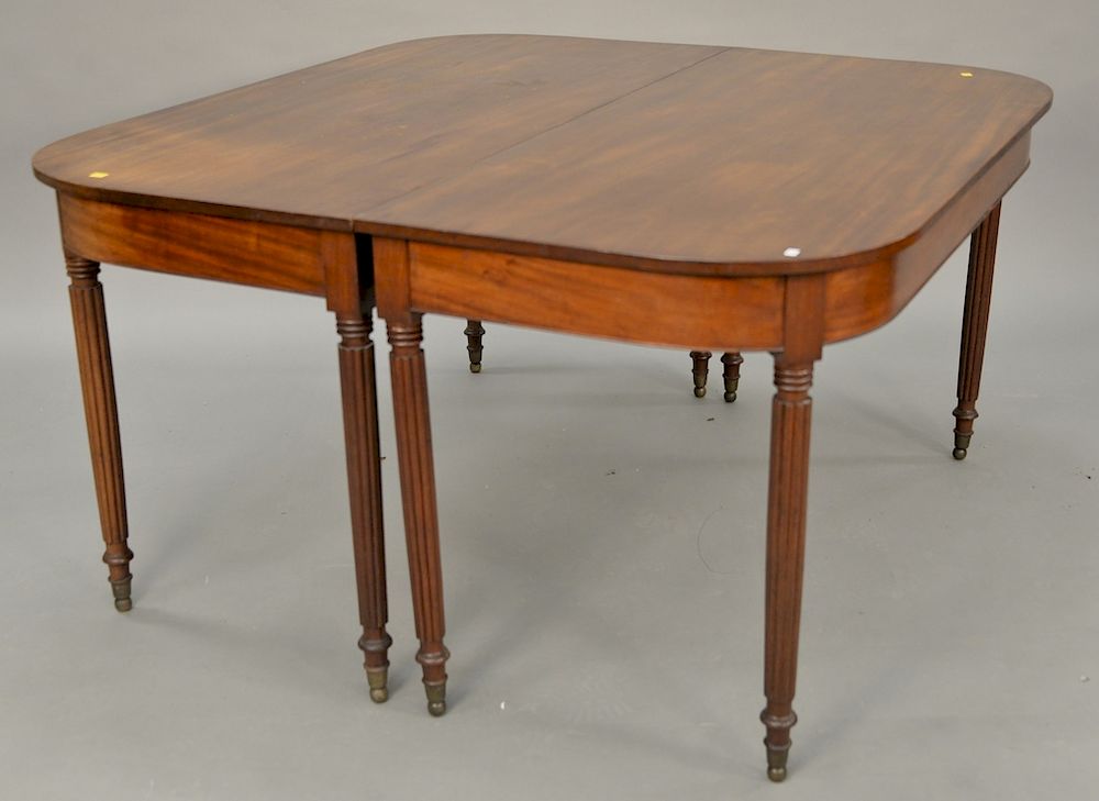 Appraisal: Sheraton mahogany two part dining table circa ht in top