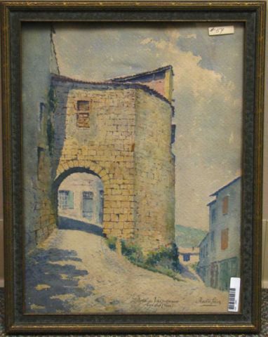 Appraisal: JuanFour unknown x watercolor signed lower right Cordes Sur Ciel