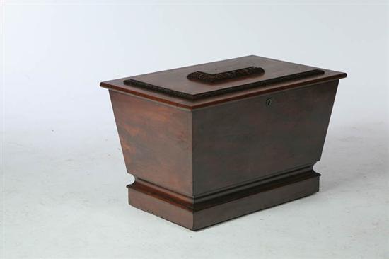 Appraisal: CELLARETTE Probably England nd quarter- th century mahogany Sacophagus form