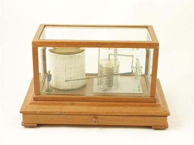 Appraisal: A barograph with a twelve tier vacuum and a silvered