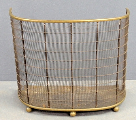 Appraisal: - Tall brass wire fire screen th c h x