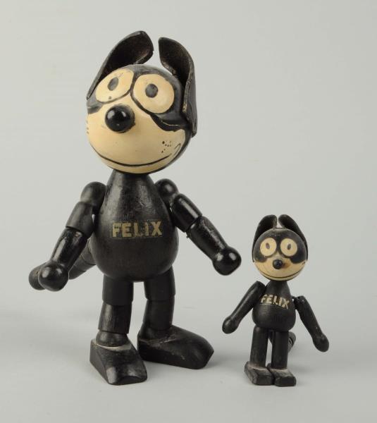 Appraisal: Lot Of Felix the Cat Figures Fully wood jointed with