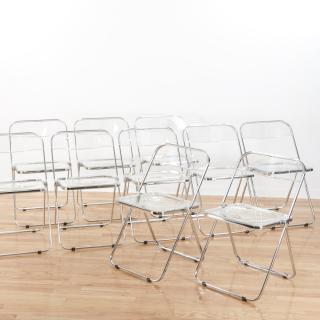 Appraisal: Set Castelli Pila Lucite folding chairs Set Castelli Pila Lucite