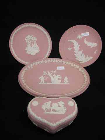 Appraisal: pcs Wedgwood Jasperware pink includes oval tray '' x ''