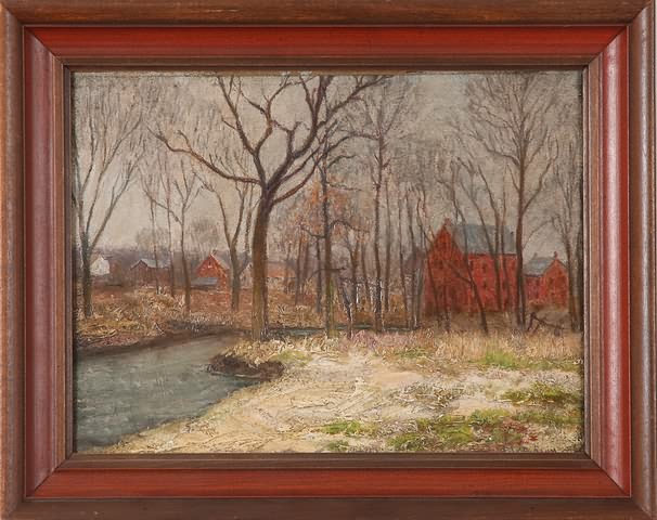 Appraisal: Winter Stream- Mill oil on board x SLR W E