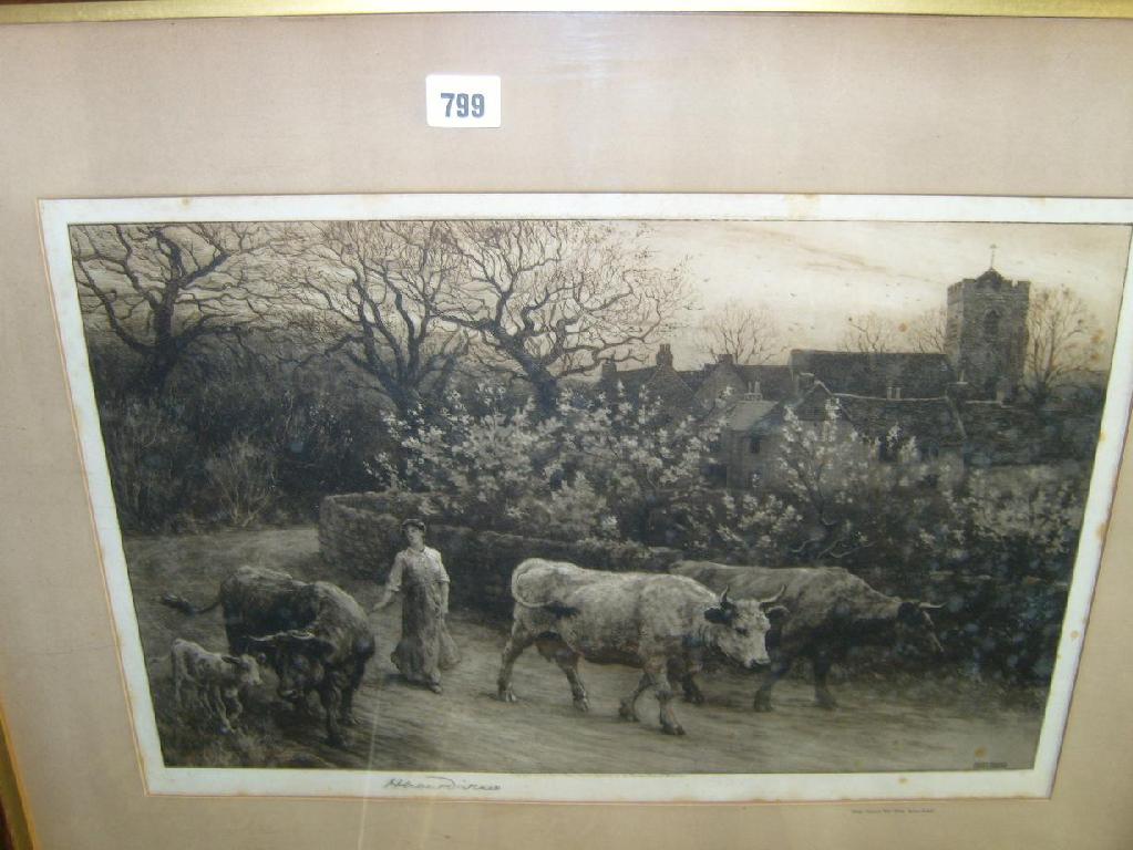 Appraisal: An early th century black and white engraving by Herbert