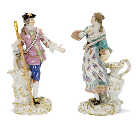 Appraisal: Pair of Meissen Porcelain Figures of a Man and Woman