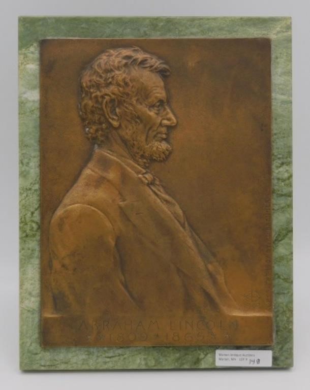 Appraisal: of Abraham Lincoln in relief Signed lower right copyright by