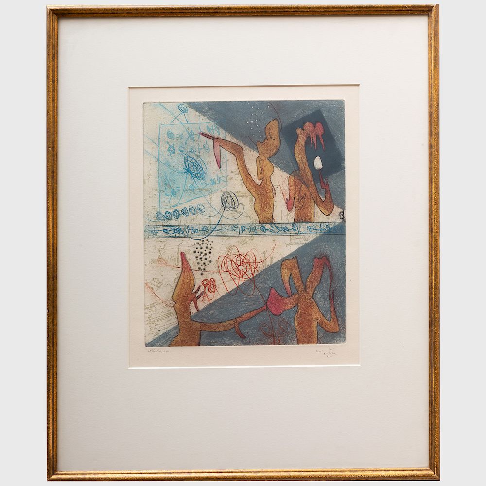 Appraisal: Roberto Matta - Untitled Etching in colors on wove paper