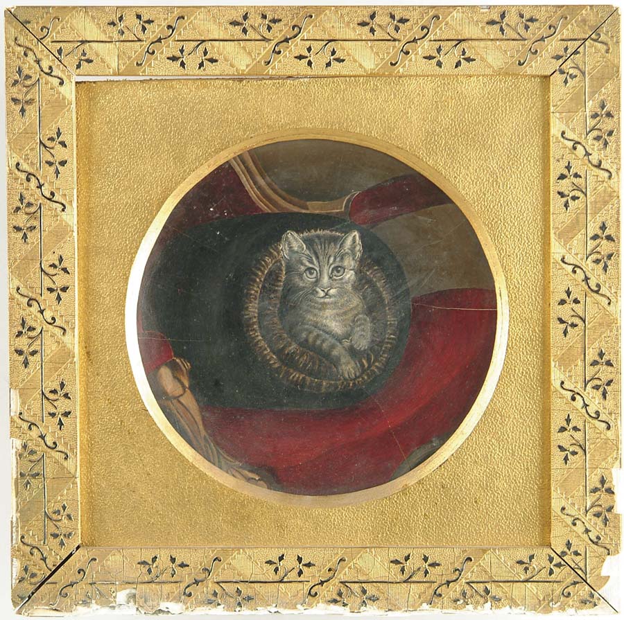 Appraisal: UNSIGNED American th th Century KITTY IN HAND MUFF Round