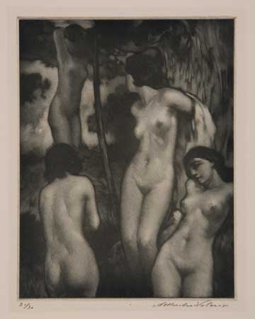 Appraisal: ALESSANDRO MASTRO-VALERIO Three mezzotints Morning Signed and numbered in pencil