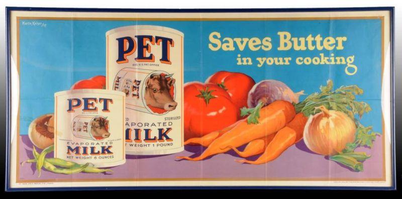 Appraisal: PET Evaporated Milk Paper Poster Description Large poster Framed under