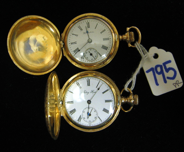 Appraisal: TWO LADY'S AMERICAN HUNTER-CASED PENDANT WATCHES Betsy Ross a Molly