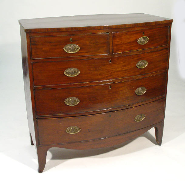 Appraisal: th Century mahogany bow fronted chest fitted an arrangement of