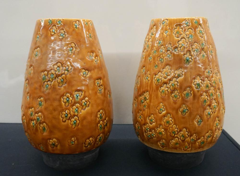 Appraisal: PAIR ITALIAN GLAZE POTTERY LAMP BASES H IN CM Pair