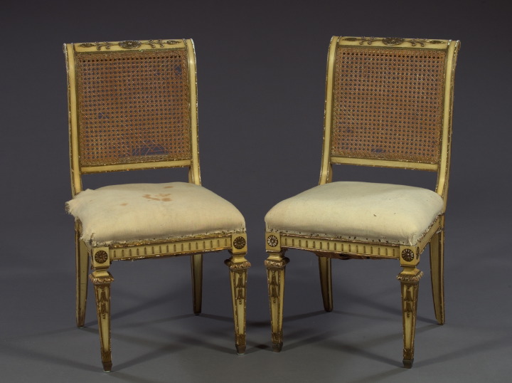 Appraisal: Attractive Pair of North Italian Carved Ivory-Painted and Parcel-Gilt Beechwood