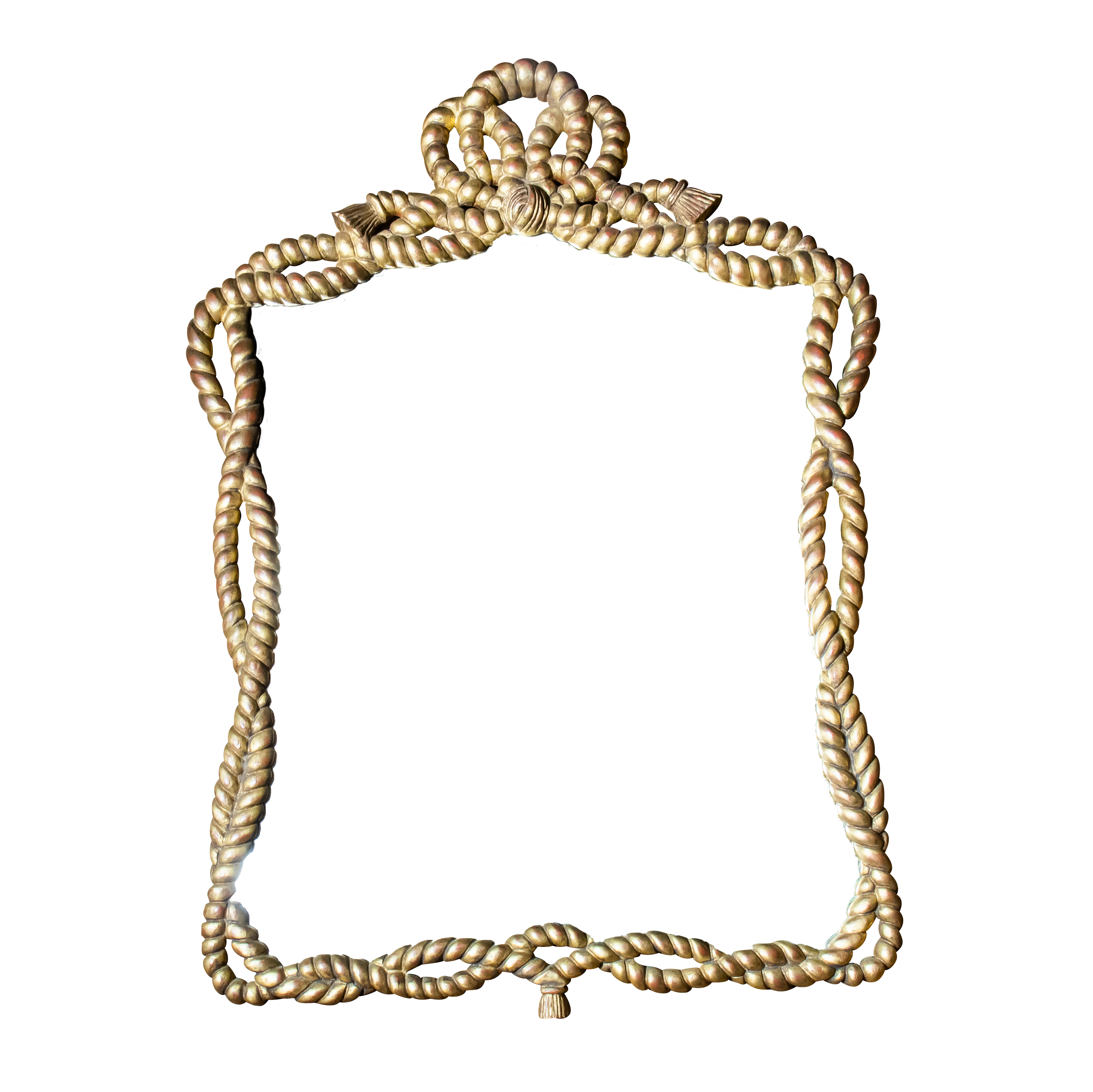 Appraisal: A NEOCLASSICAL STYLE GILTWOOD LOOKING GLASS WITH TWISTING ROPE DESIGN